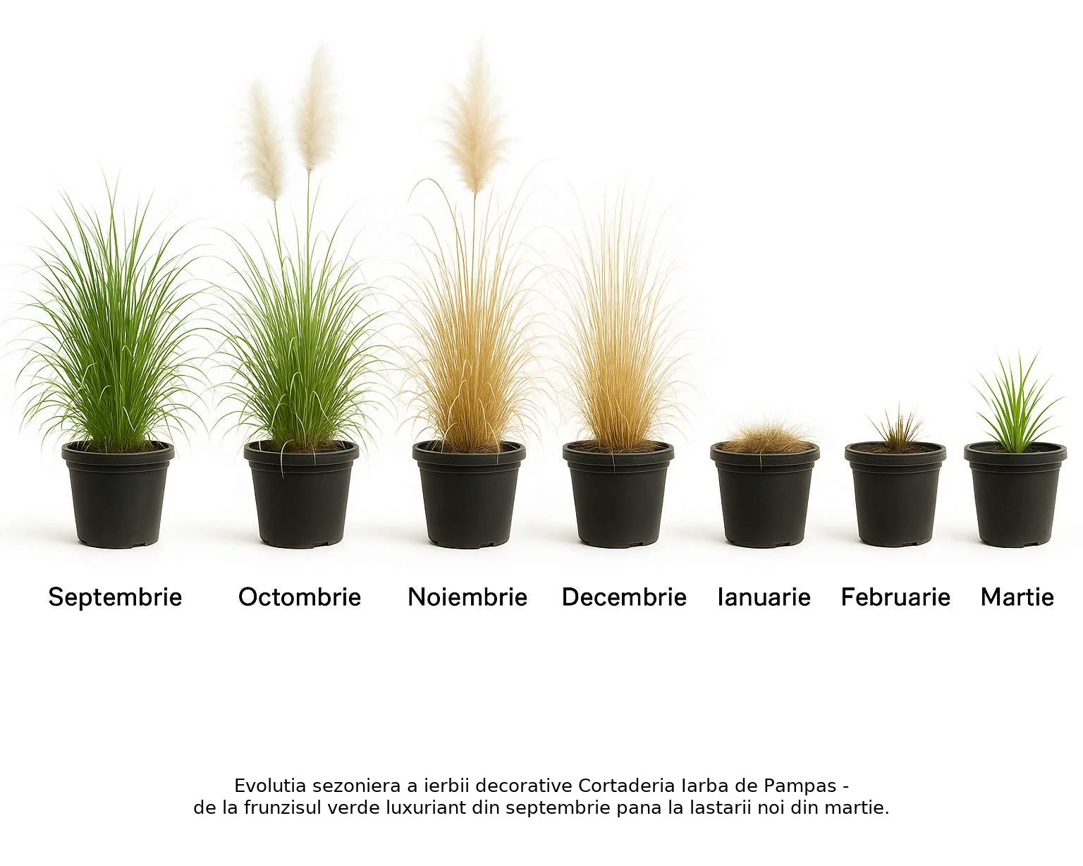 Iarba de Pampas (Cortaderia) Pumila, iarba ornamentala decorativa cu spice albe, crestere rapida - Image 10